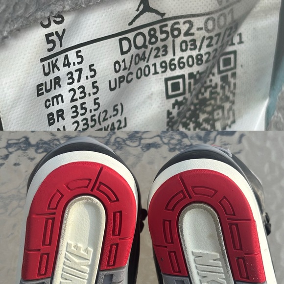 JORDAN 2 RETRO GS 'BLACK CEMENT' 5Y Women’s Size 6.5 Men’s Size 5 - Picture 11 of 12